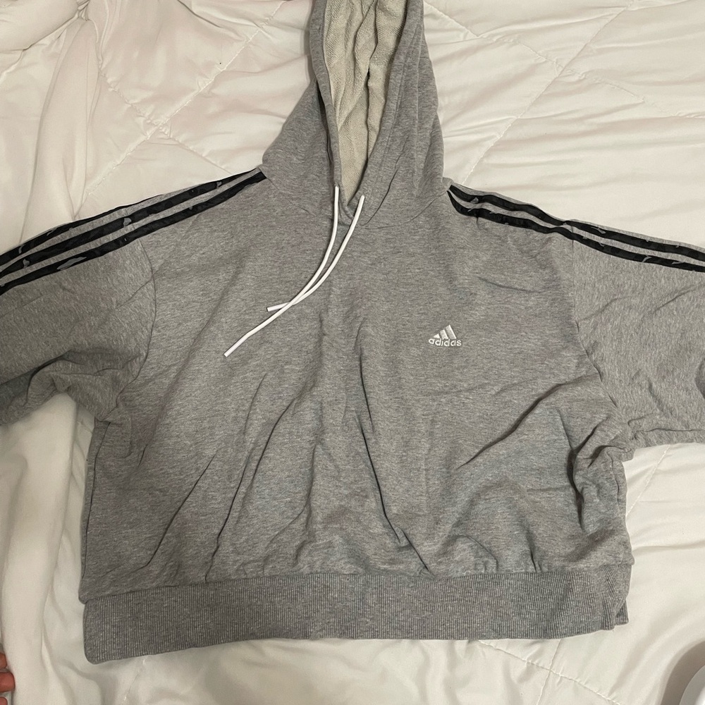 Adidas Light Gray Knit Hoodie